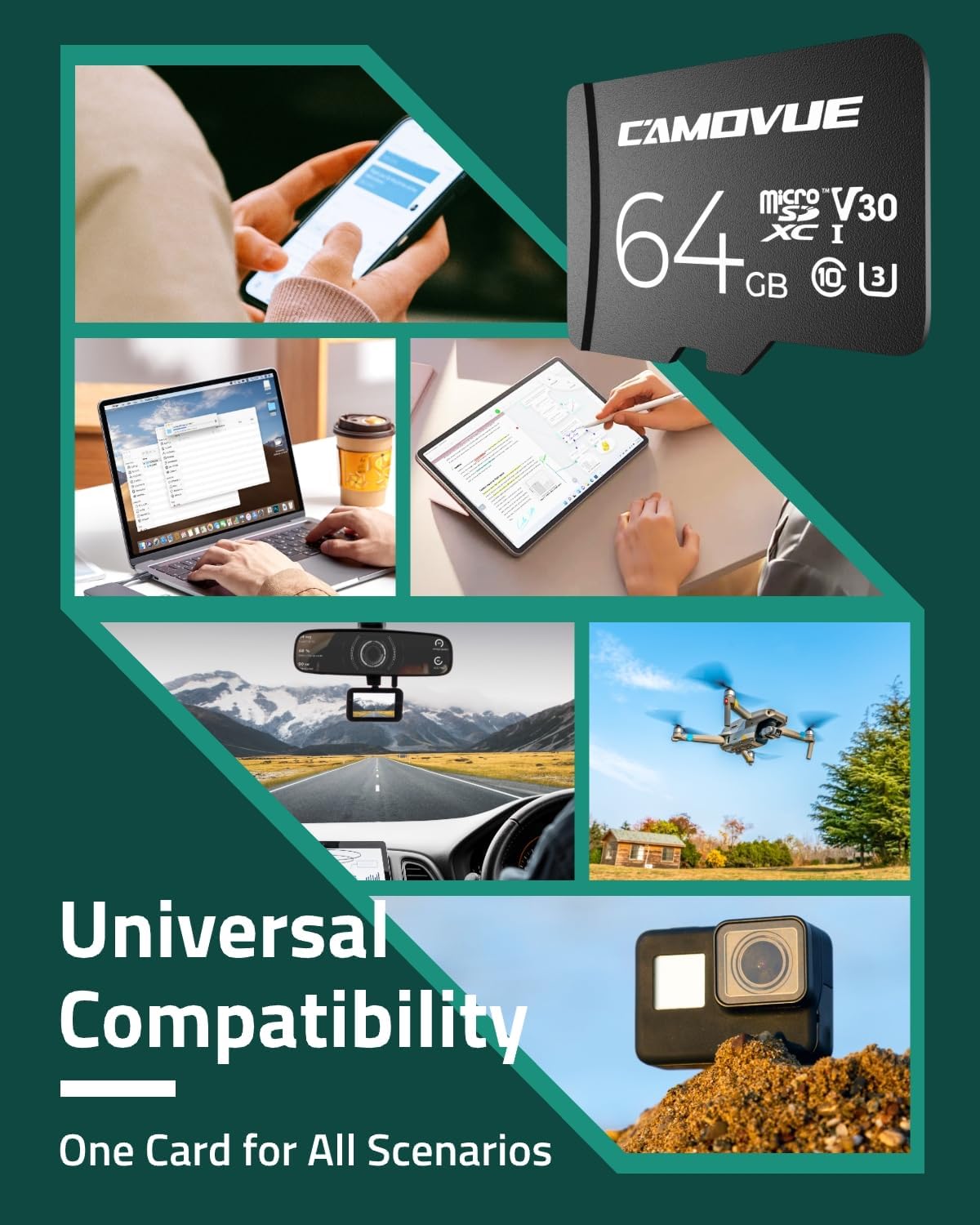 64GB microSD Card, Max.100MB/s Read Speed, 4K Ultra HD Transmission, Series RLA-SD10,U3/C10/30, Universal Compatibility with Reolink Cameras, Smartphone, Dash Cam, Drone, etc.