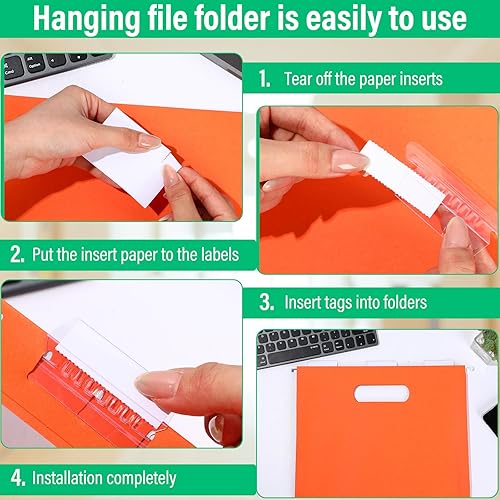 Miniatura 4 de Paquete de 48 carpetas colgantes de capacidad extra, carpetas de archivos reforzadas, carpetas colgantes de colores surtidos con expansión