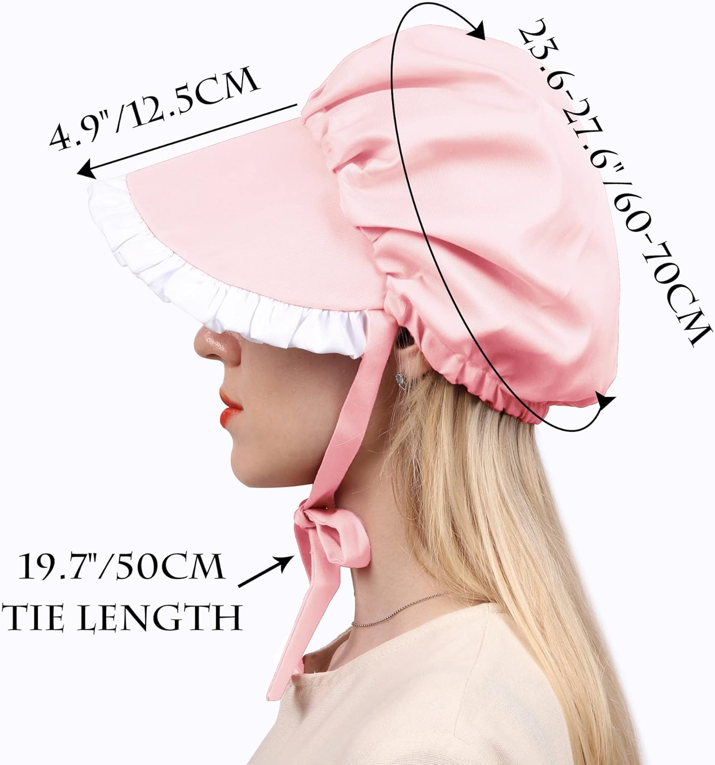 C-ZOFEK Women's Colonial Cap Medieval Bonnet Hat for Christmas Cosplay Headwear - Image 2