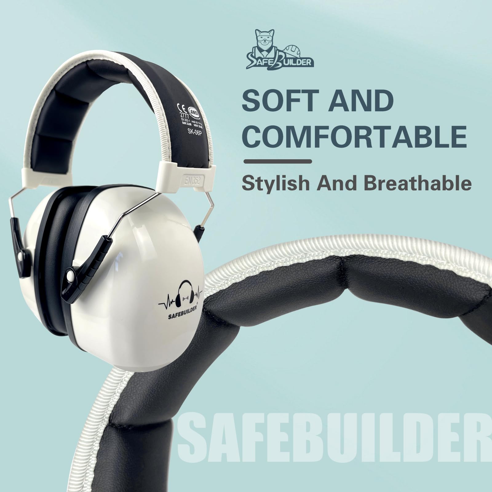 SAFEBUILDER Protezione dell'orecchio Paraorecchie Riduzione del rumore NRR 28dB Regolabile Protezione dell'udito per Lavoro Falciatura SK-06P