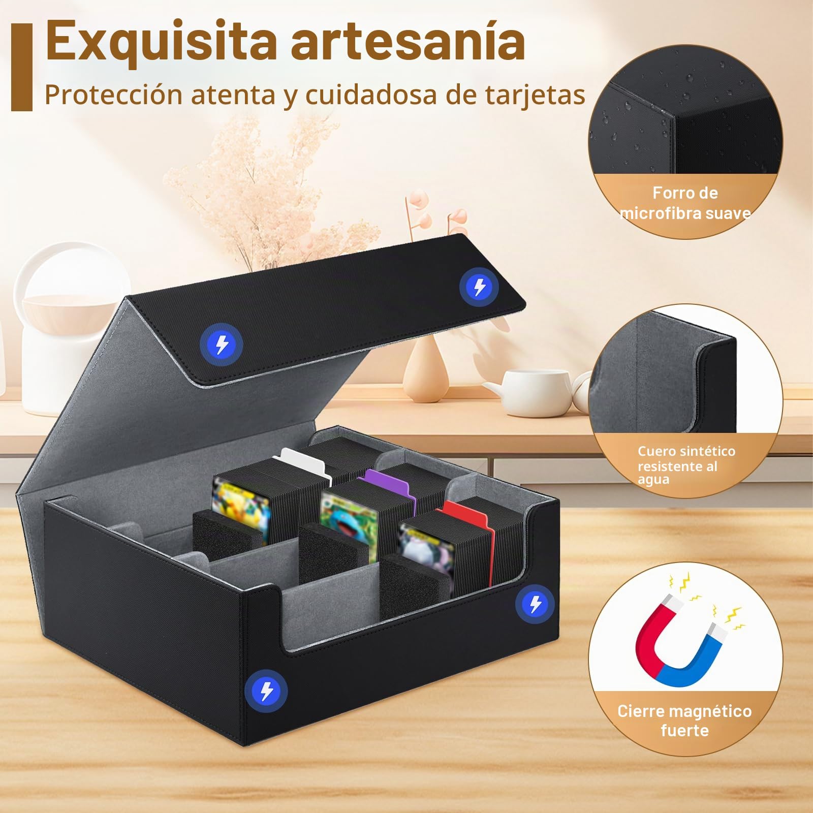 Caja de Cartas para MTG, Caja para cartas Magic the Gathering para 1800+ Cartas,Cajas de Almacenamiento de Tarjetas,Cajas de Cubierta Magnéticas Premium, para TCG Magic