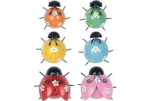 YEAHOME 3D Metal Ladybugs Wall Decor: Vibrant Outdoor Spring Porch Bliss