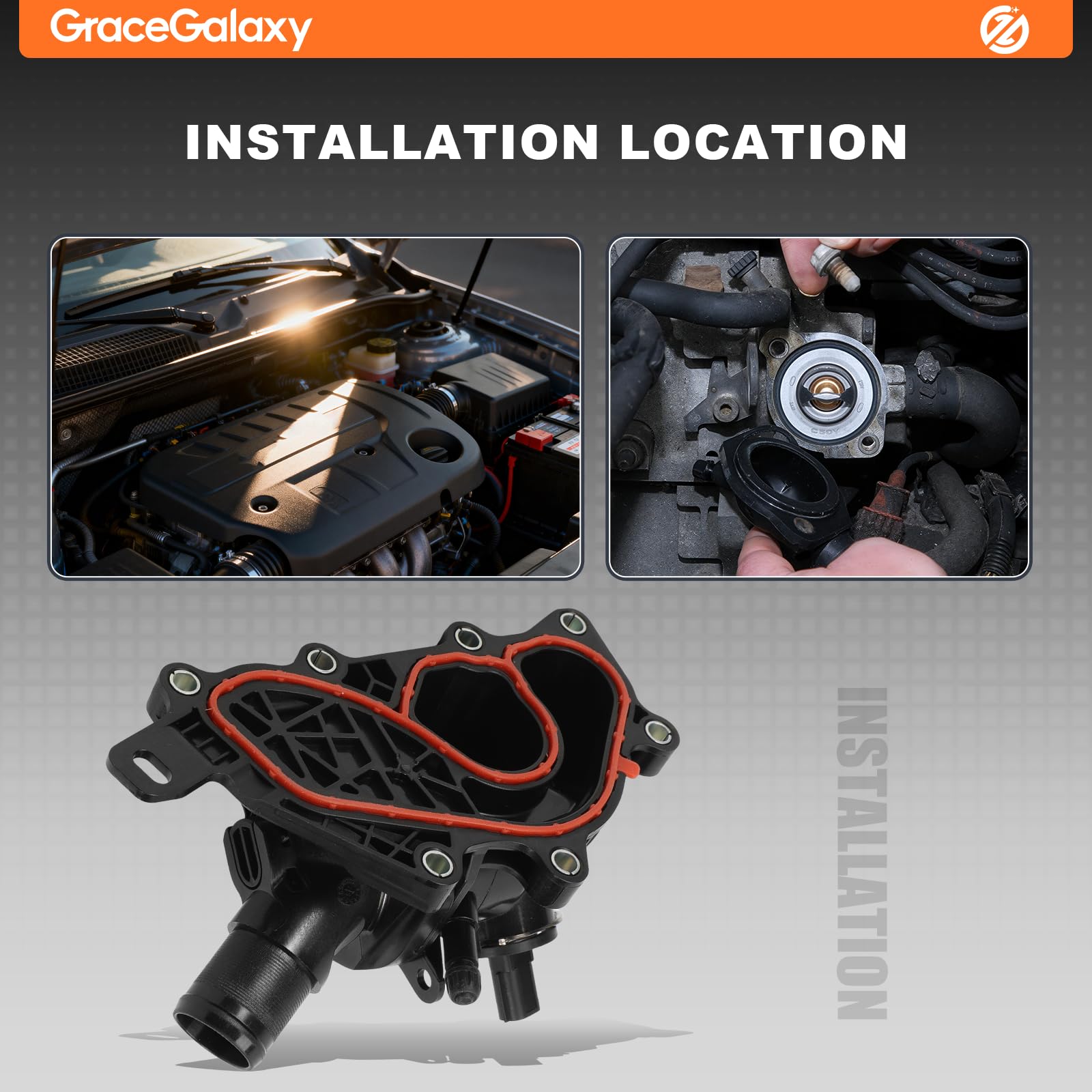 GraceGalaxy Termostato Refrigerante 1.3 TCe para Dokker Duster Lodgy Captur Mk2 Clio Mk5 Express Kadjar Kangoo Mk3 Koleos Mk2 Megane Mk4 Scenic Mk4 Grand 111060-0260R 11060-7087R 1106-01981R