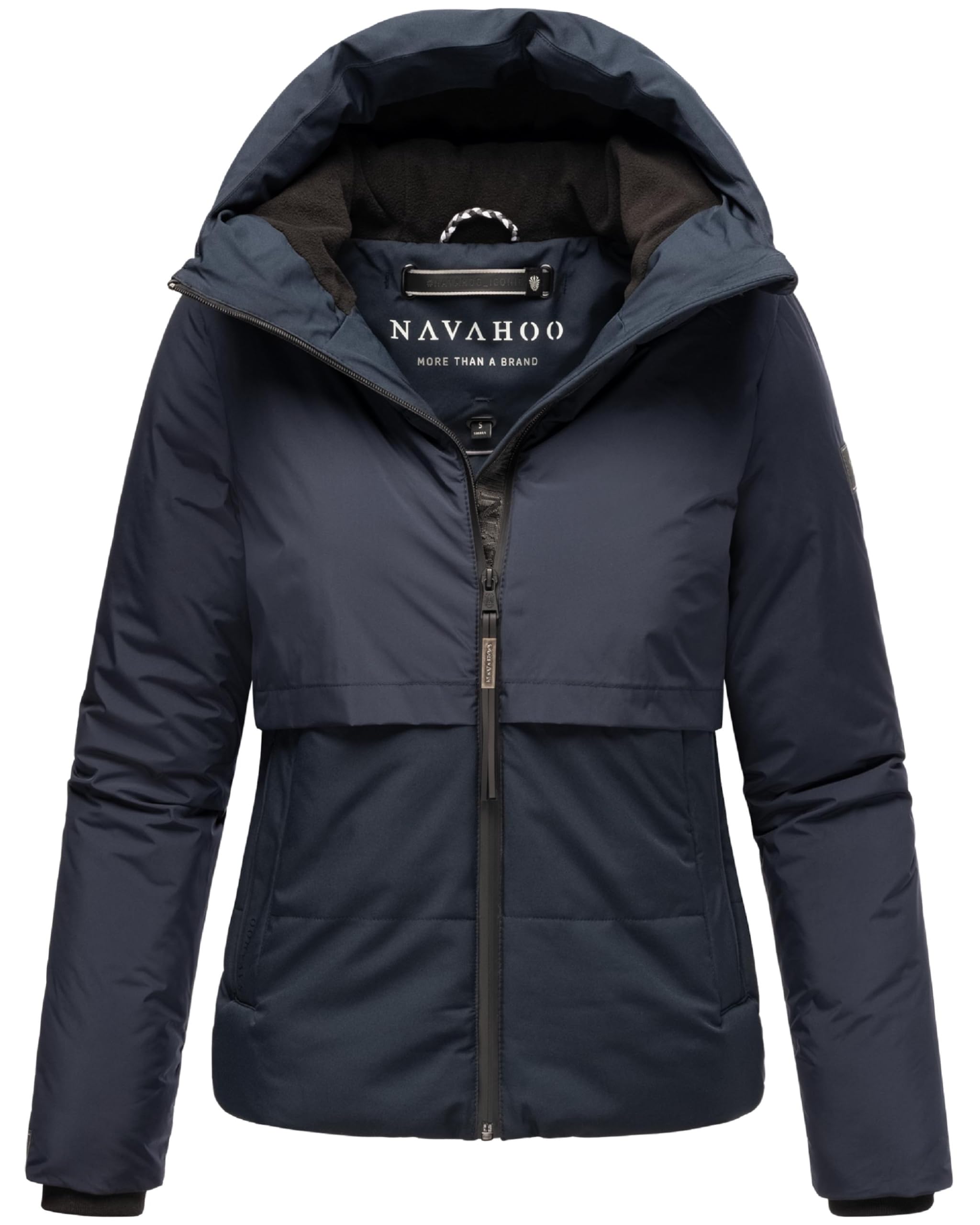 Navahoo Women's Navy Winter Jacket Warm Quilted Jacket With Fleece Lining And Hood Love Chicks Xiv Xs-Xxl, Xl