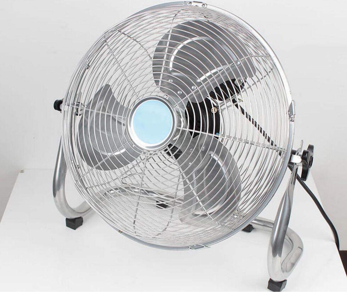Ventilador de suelo industrial de alta velocidad, circulador de aire ajustable para gimnasio, cocina, hogar, uso comercial, metal cromado, 4 ajustes de velocidad de 14 pulgadas