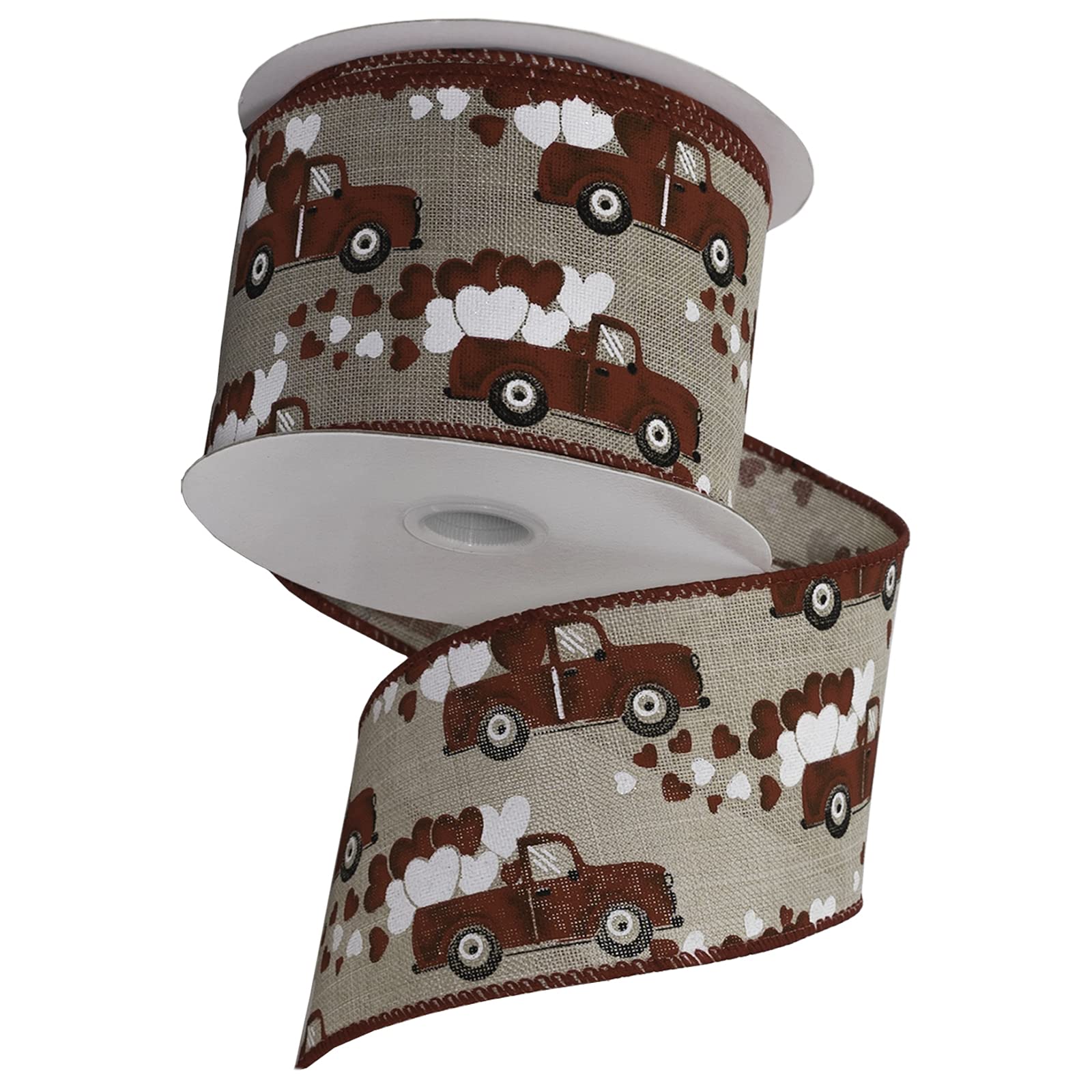 Ruban bicolore rouge et blanc en polyester Morex Ribbon