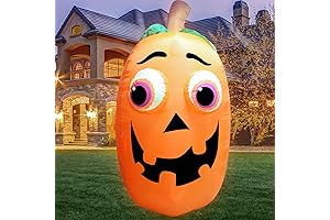 9Ft Halloween Inflatable Huge Pumpkin Lights Decor Outdoor Halloween Large Oval Pumpkin Face