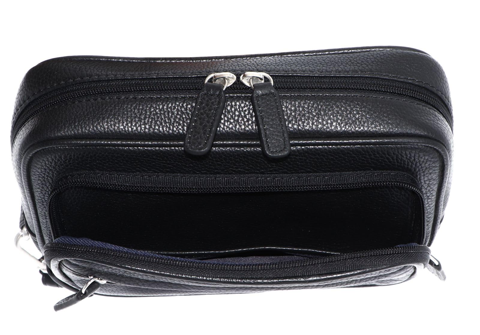 Leonhard Heyden Leder Handgelenktasche Berlin Herrentasche 7358 Schwarz