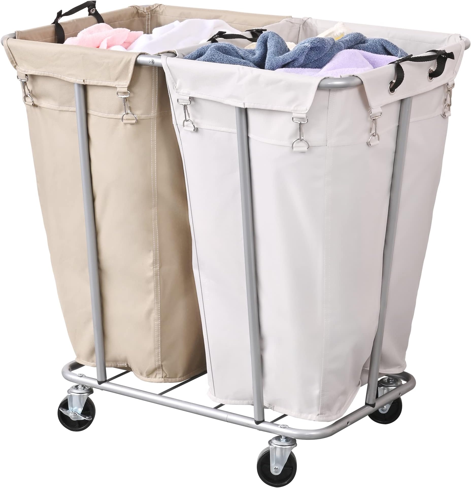 Yeeoy Large Commercial Laundry Cart with Wheels, Rolling