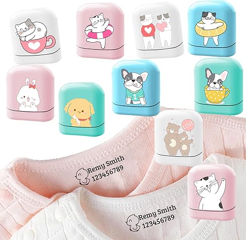 Sello de nombre para ropa para niños, sello de jardín de infantes, sello de nombre personalizado para niños, 4 estilos y 36 patrones de dibujos
