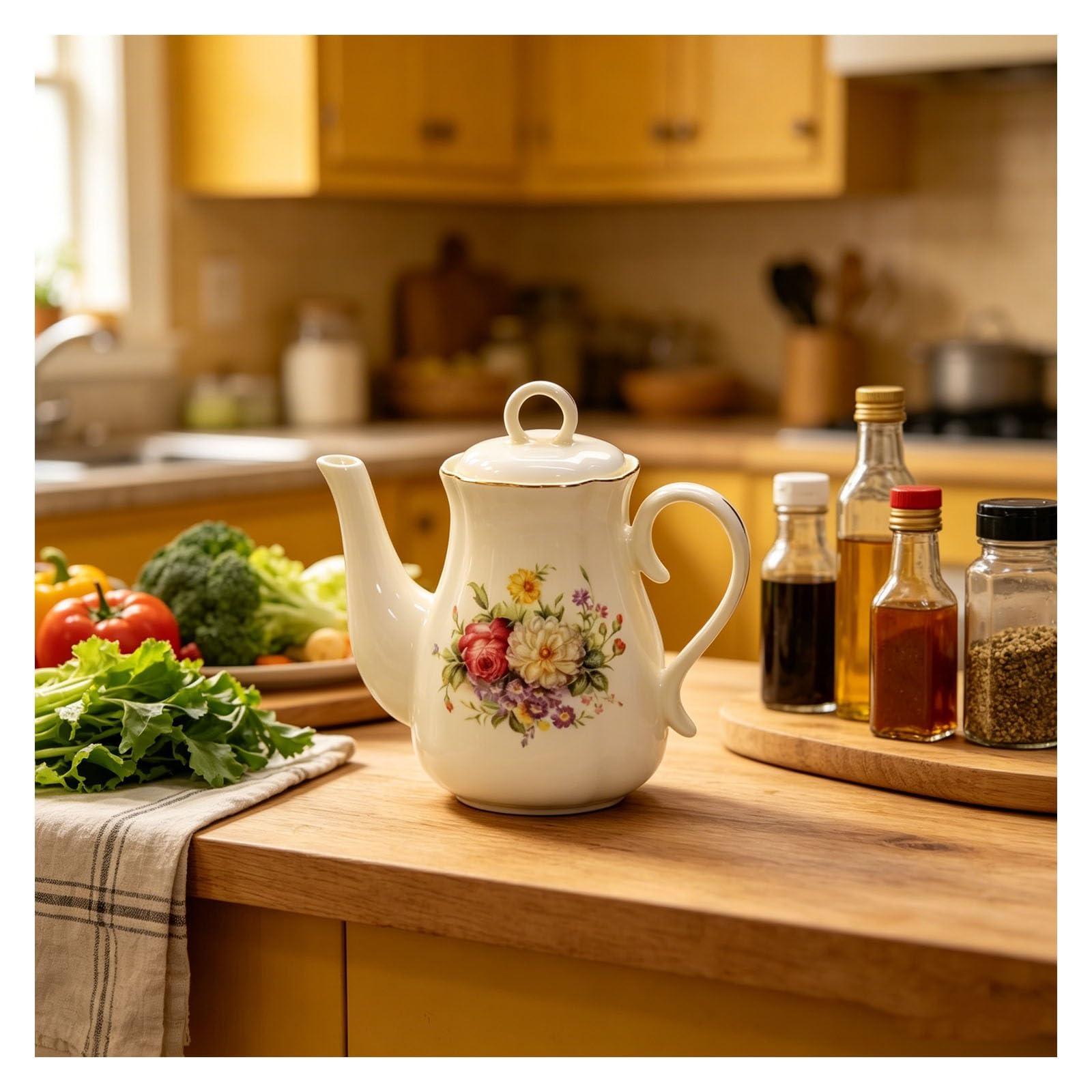 Botella de salsa de soja de cerámica con tapa, botella dispensadora aceite | Olla for salsa sin goteo doméstica for mesa de cocina almacenamiento de salsas y condimentos