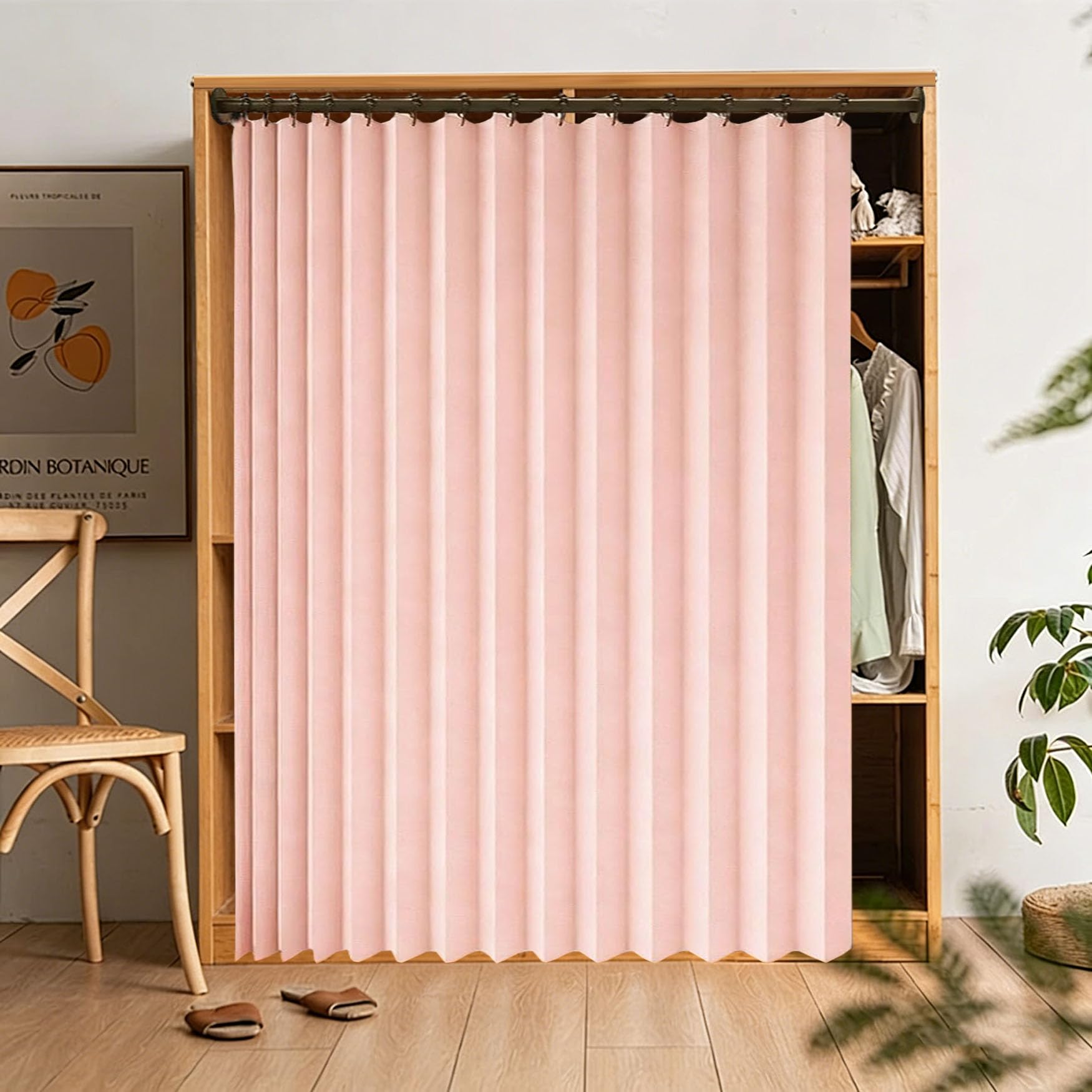 Rideau de Porte Pliant Rose pour Séparer le Salon