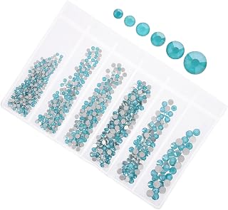 Operitacx Glass Rhinestones Nail Art Gems 820pcs Multi Sizes Flat Back Mini Rhinestones for Acrylic Nails Diamond Charms Craft Accessories for Beauty and Phone Case Decoration