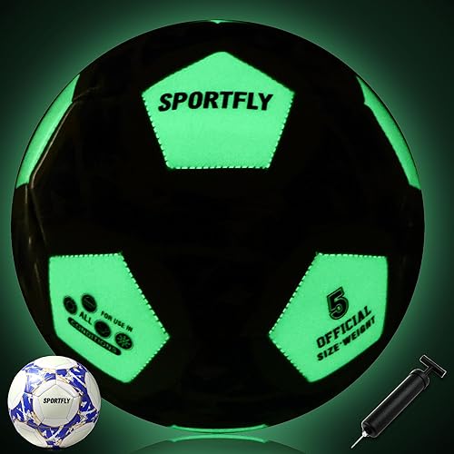 Miniatura 4 de Soccer Ball Glow in The Dark Soccer Ball Size 5, Luminous Soccer Ball Gift Night Ball for Indoor Outdoor Play, Fluorescent Night Training Soccer