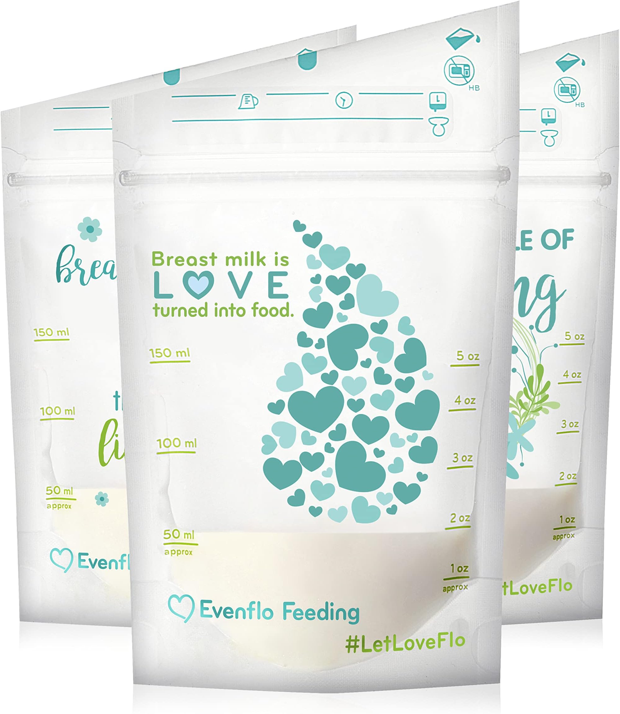 Evenflo Feeding Advanced Breast Milk Storage Bags for Breastfeeding - 5 Ounces (50 Count)