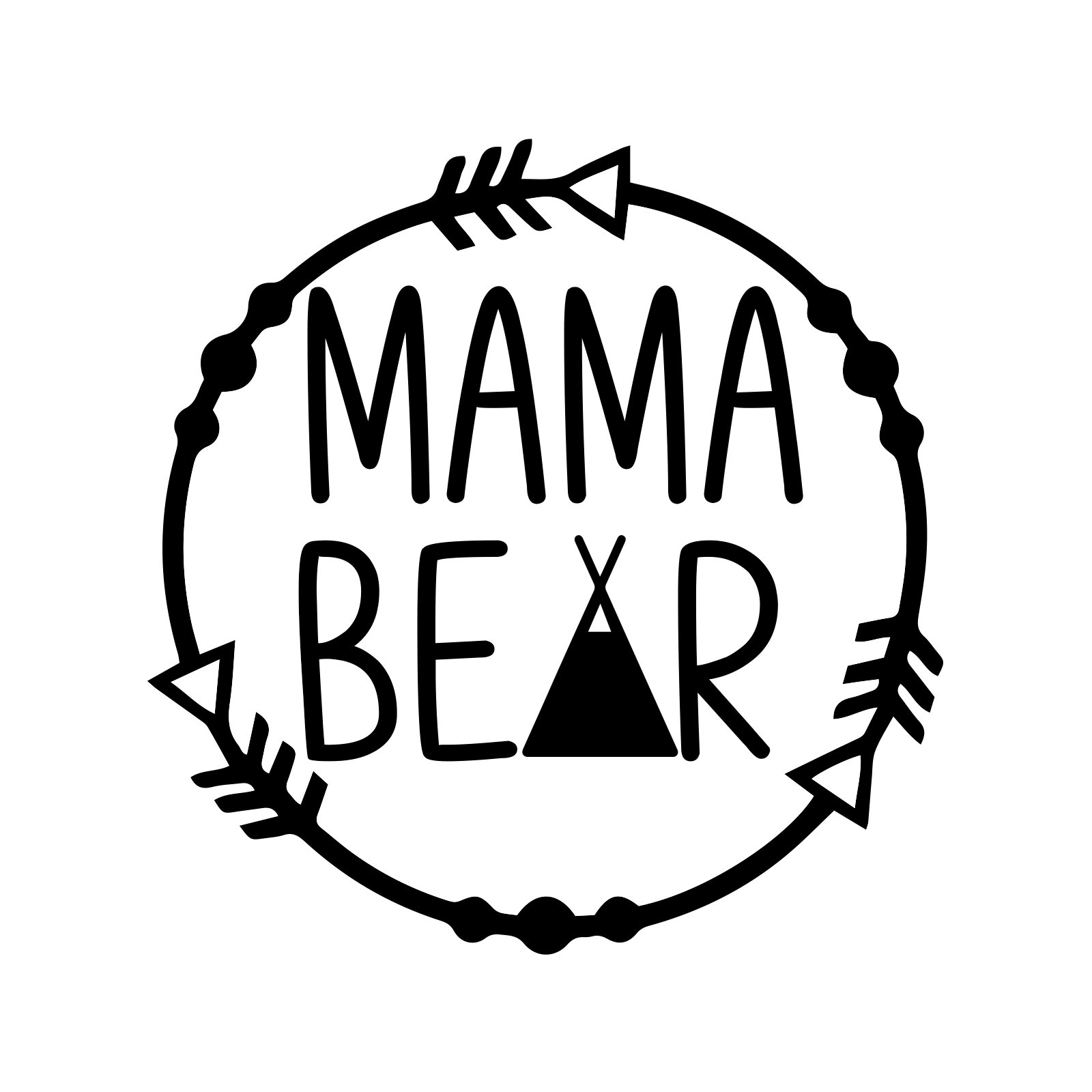Cuaderno de calcomanías para coche portátil negro Mama Bear de 5.5 pulgadas