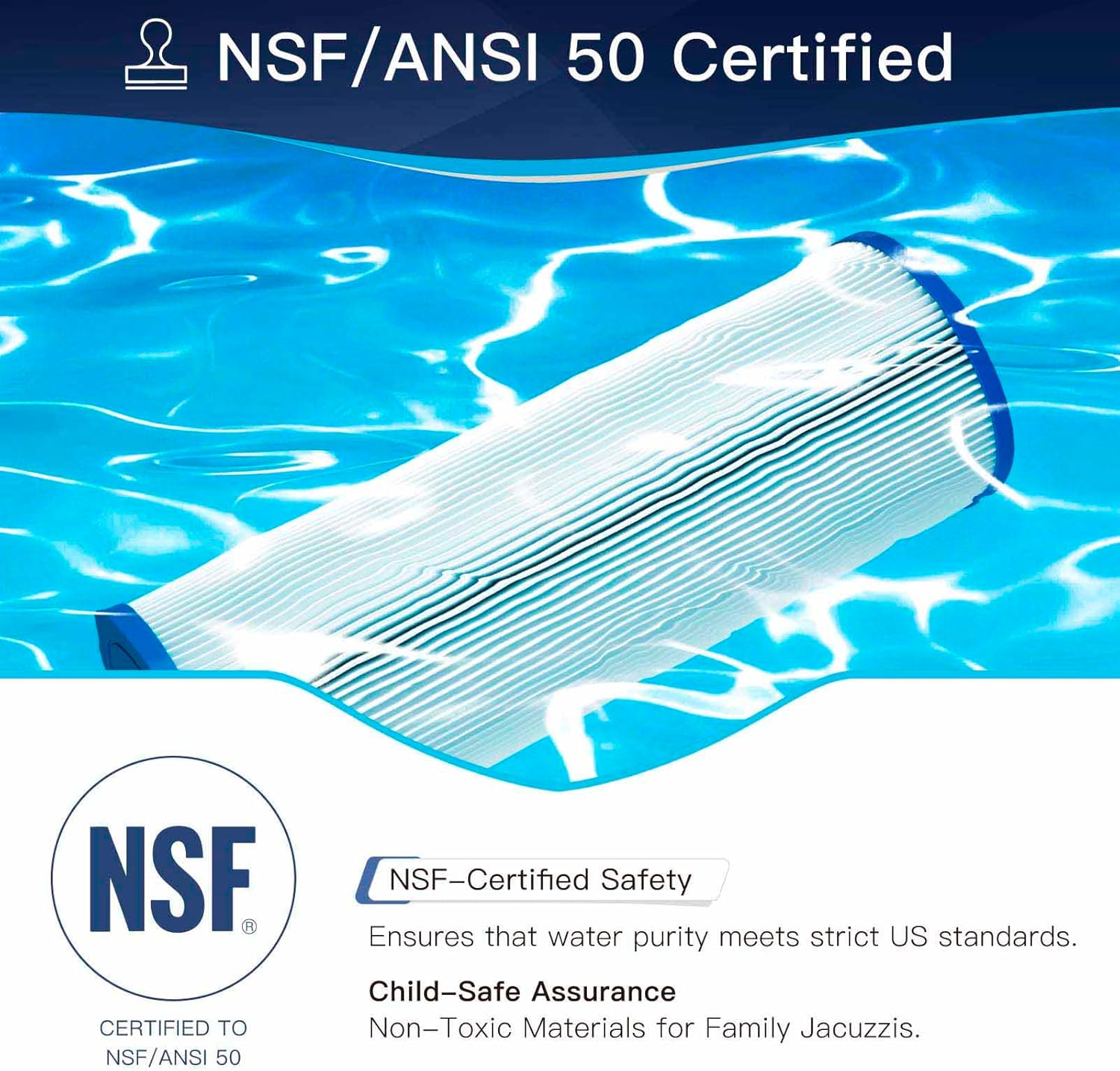 6CH-960 Hot Tub Filter Compatible with PJW60TL-F2S, J-300, J400, Filbur FC-2800, 6540-476, Closed Handle(Not be Removed), 60 sq.ft. 2-Pack - Image 3