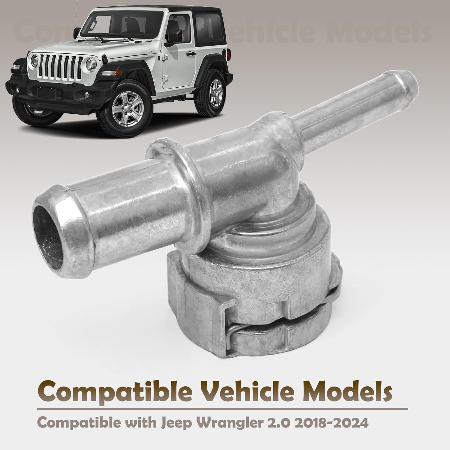 68280784AB HVAC Heater Hose Connector Compatible with Jeep Wrangler 2.0 2018 2019 2020 2021 2022 2023 2024, Aluminum Heater Hose Joint