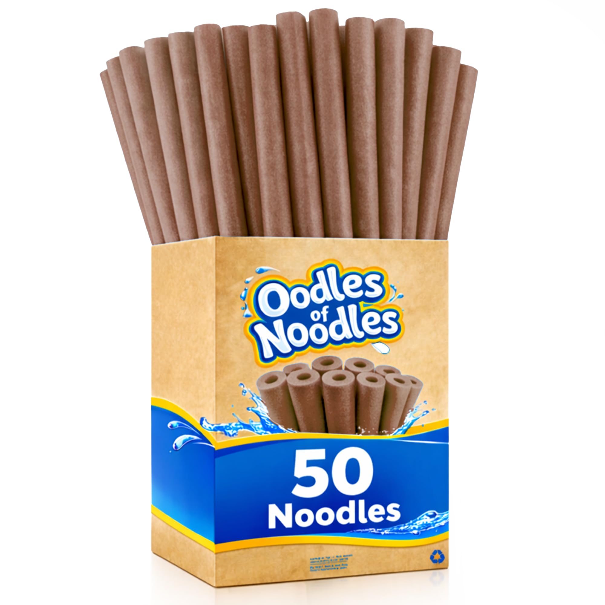 Oodles of Noodles Deluxe Rainbow Swimming Pool Noodles Foam- Pack of 50 - Approx. 48 inch x 2.5 inch Multi-Purpose Foam Tubes, Pool Floats for Water Fun, Exercise, Crafts, Padding, Insulation &amp; More
