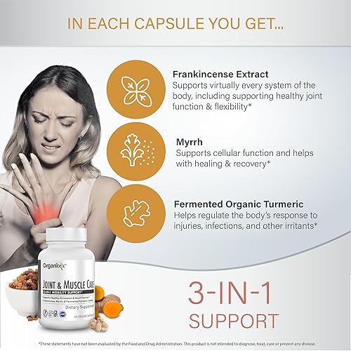 Miniatura 7 de Organixx Péptidos de colágeno en polvo (30 porciones) y cuidado de articulaciones y músculos cúrcuma (60 cápsulas)