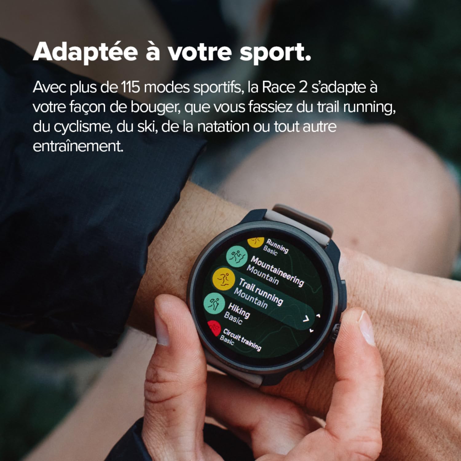 SUUNTO Race 2 Montre de Sport Homme Femme, Tracker d'Activités GPS Running, Bi-Band GNSS, Carte Hors Ligne, Écran Tactile AMOLED, Smartwatch Cardiofréquencemètre Podomètre Altimètre