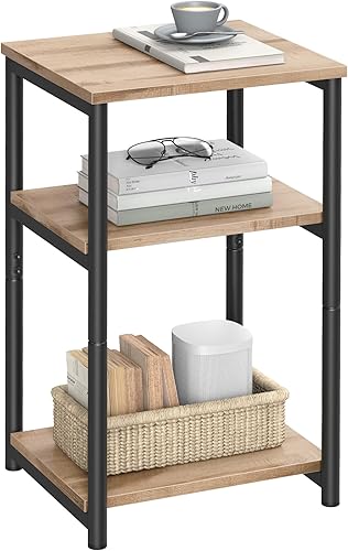 Miniatura 24 de VASAGLE Mesa auxiliar, mesa auxiliar pequeña, mesita de noche alta para sala de estar, dormitorio, oficina, baño, negro clásico ULET273B16 Negro