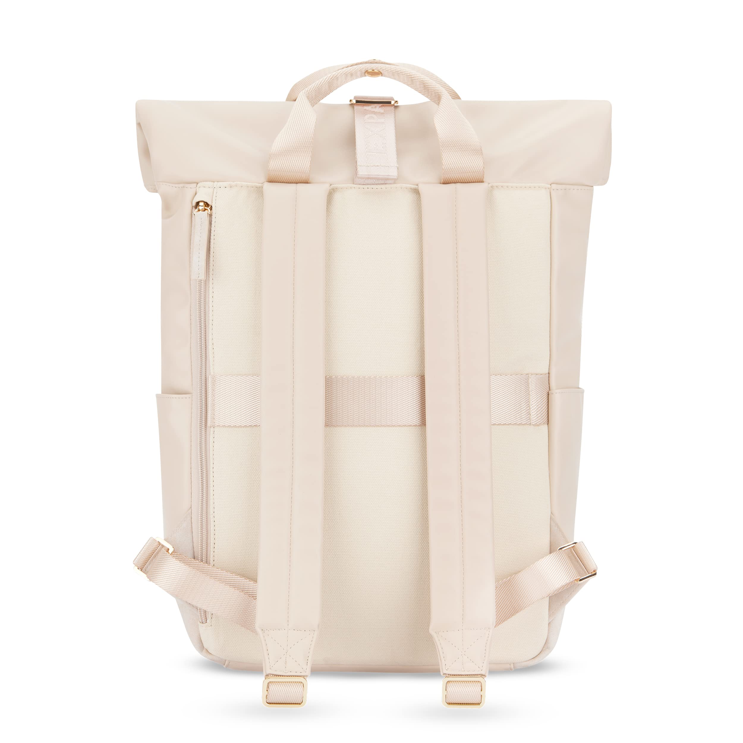 Expatrié Rucksack Damen Beige - Adele - Rolltop Tagesrucksack Elegant für Uni Fahrrad Arbeit - Eleganter Laptop Backpack Groß Frauen - Wasserabweisend