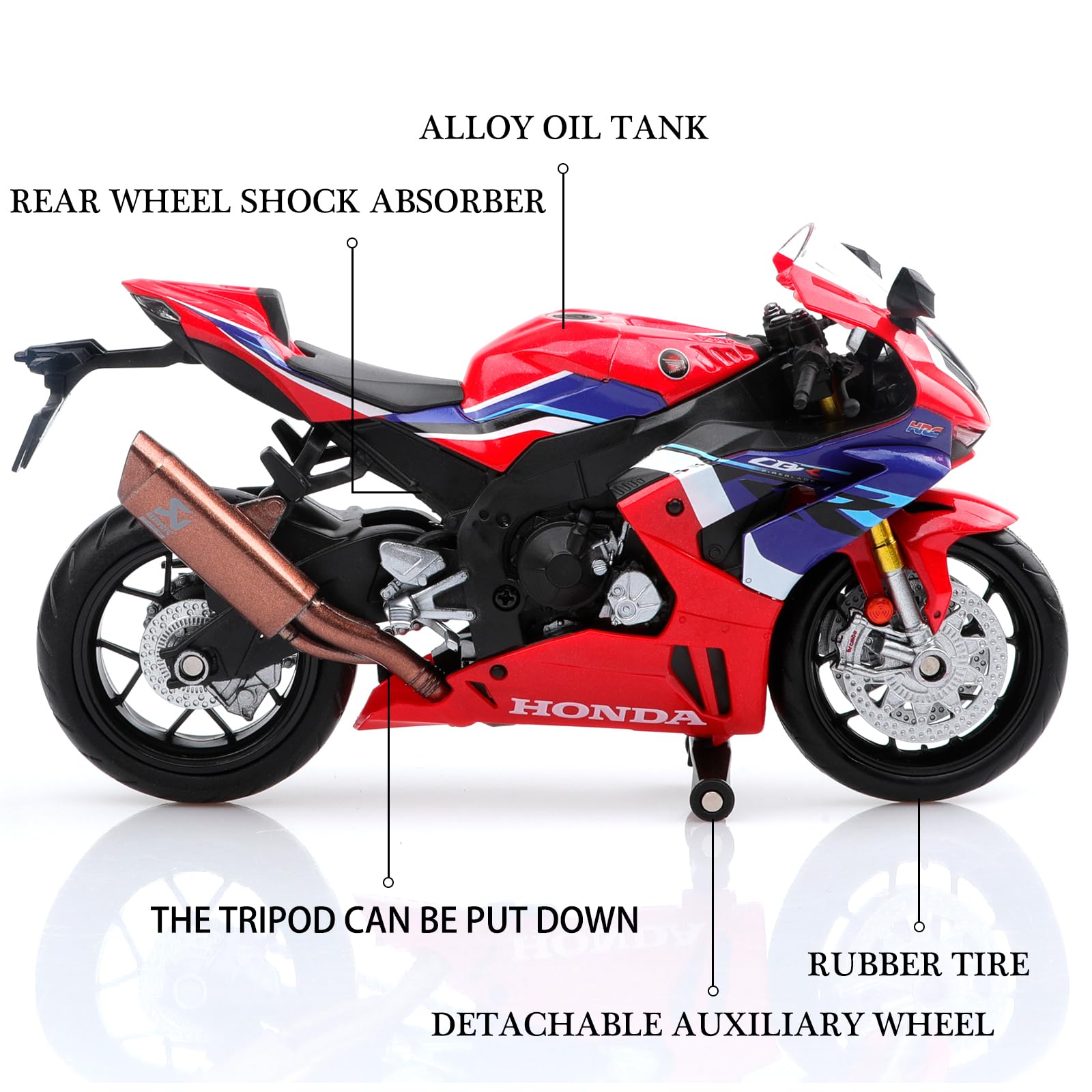 TOKAXI 1/12 Maßstab Honda CBR 1000RR Diecast Spielzeugmotorräder, Honda Motorradmodell, CBR1000RR Motorrad-Spielzeug Geschenke für Jungen und Mädchen