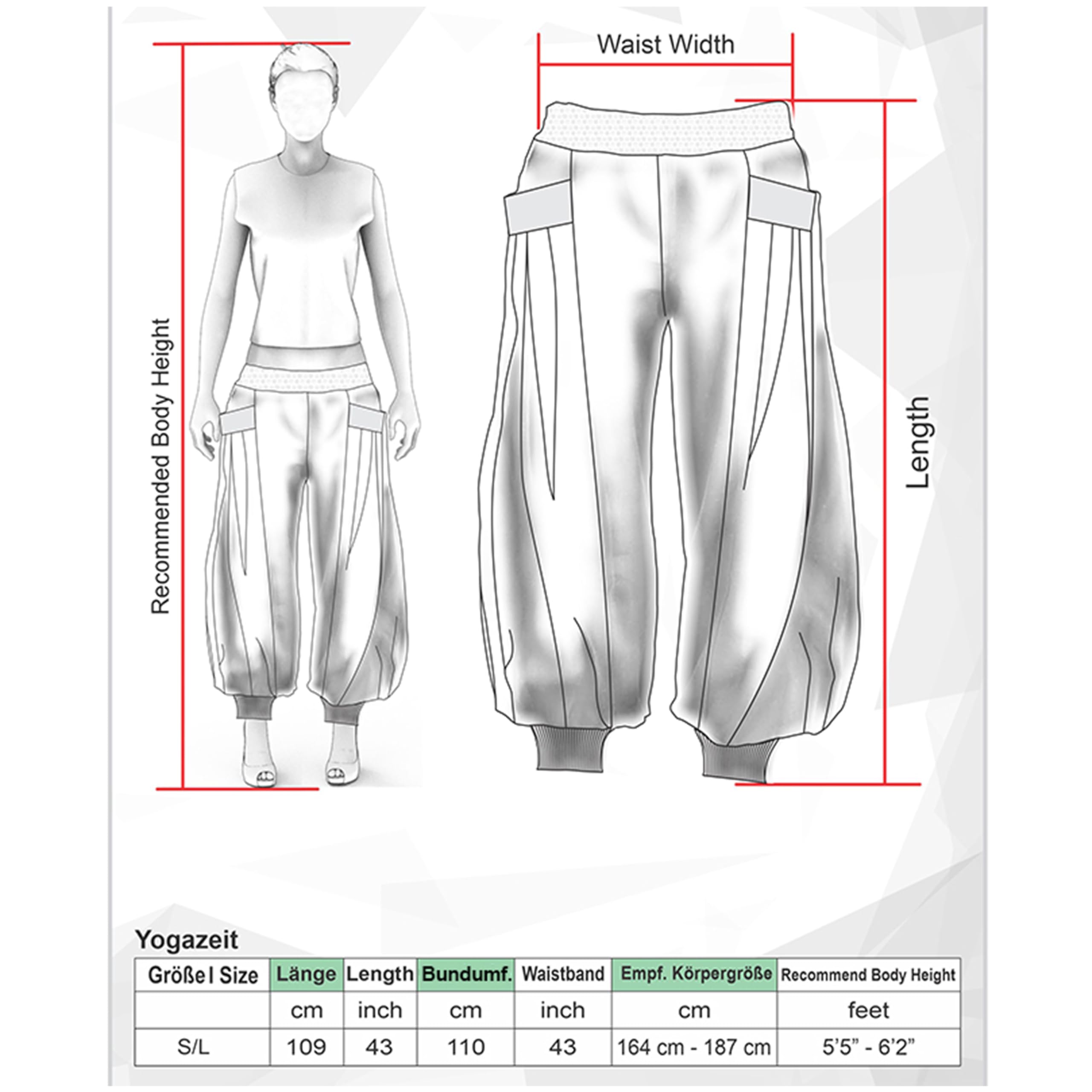 virblatt - Pumphose Damen |100% Baumwolle | Haremshose Damen Sommerhose Damen leicht Hippie Hose Goa Hose Yogahose Damen