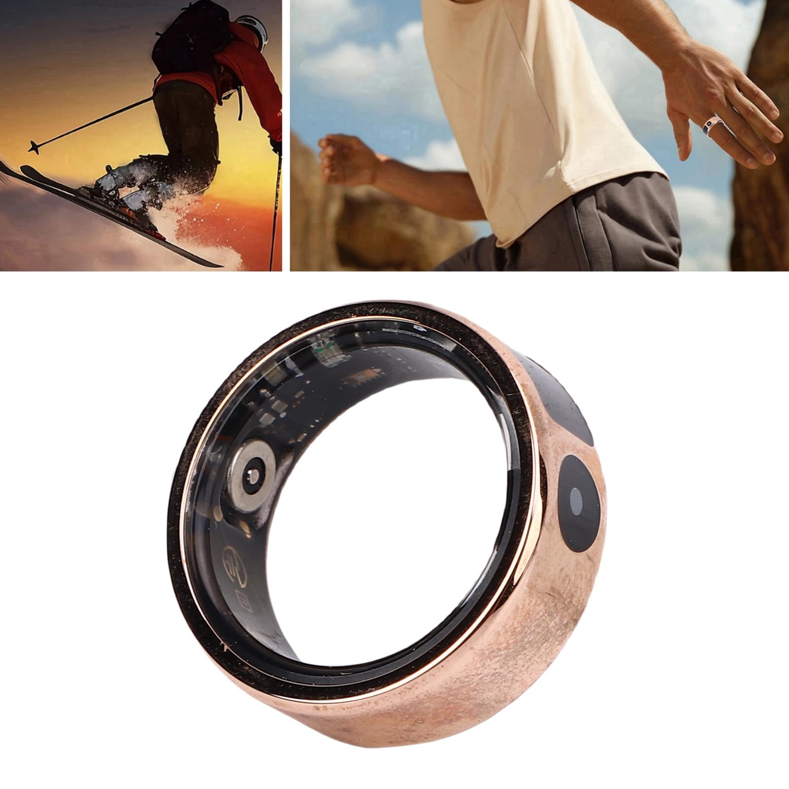 Asixxsix Bague connectée, Bracelet connecté à écran Tactile, Compatible avec l'application BT, étanche jusqu'à 5 ATM, Bague connectée pour Femmes et Hommes. (11)