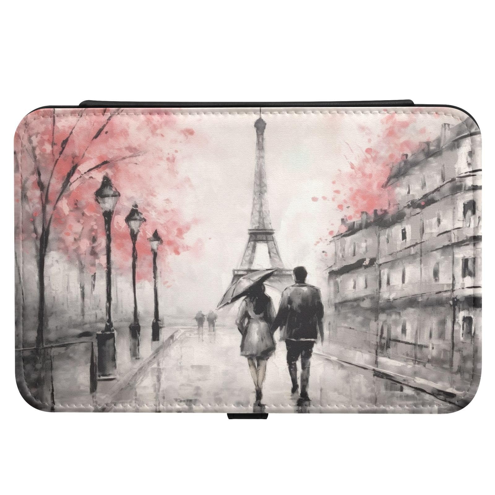 Haskirky Walking in Eiffel Tower Jewelry Box Portable PU Leather Travel Jewelry Organize for Women Jewelry Storage Display Holder for Ring, Necklace, Earring