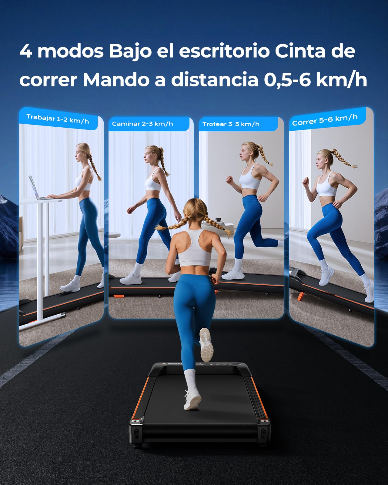 Walking Pad with Incline, 1-6 Km/H 8% Portable Under Desk Walking Treadmill, Exercise Equipment For Home Office Use, Quiet Running Machine