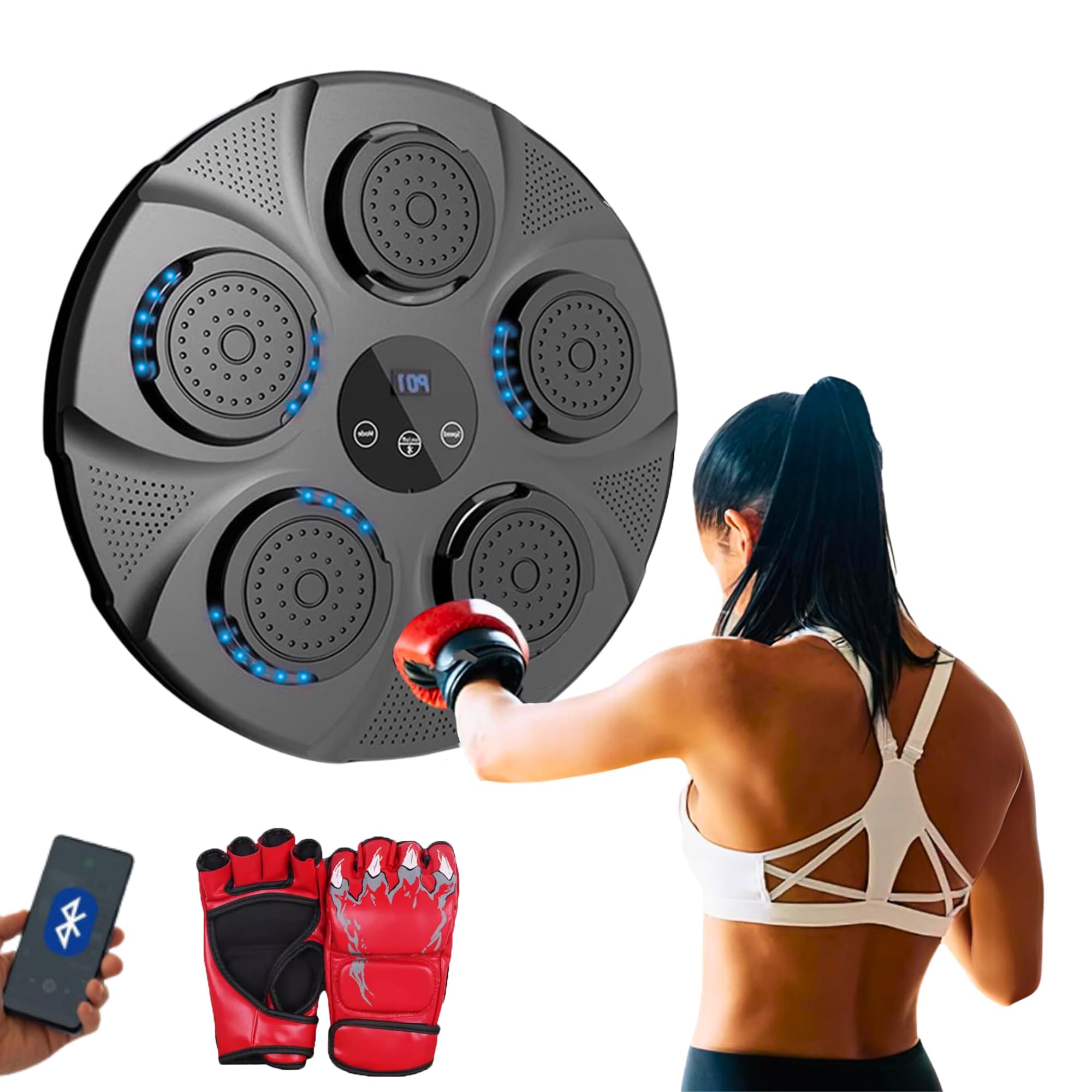 MAGIC SELECT Machine De Boxe Musicale LED | Bluetooth | 9 Modes | Entraînement Mural | Fitness Et Fun