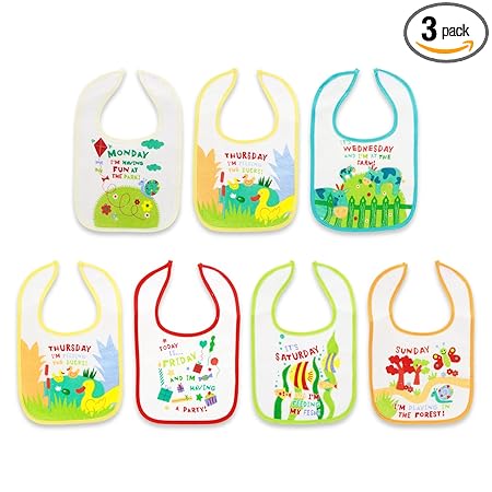 Mee Mee Baby Cotton Apron/Feeding Bibs Washable|Multi Print|Waterproof Baby Bib Set for 0-3, 6-12 Months,New Born, 1-2 Years (Pack of 7, Multicolor)