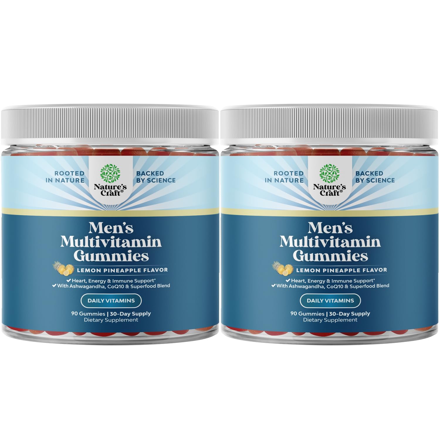 Men's Multivitamins Gummies with Superfood Complex - Daily Multivitamin for Men with CoQ10 and Ashwagandha for Energy and Immunity - Vegetarian Adult Multivitamin Gummies for Men (2 Month Supply)