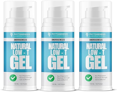 ANDROGENESIS Gel de apoyo natural bajo en T  refuerzo T para hombres  recuperación muscular, potenciador de energía, envejecimiento saludable, azul