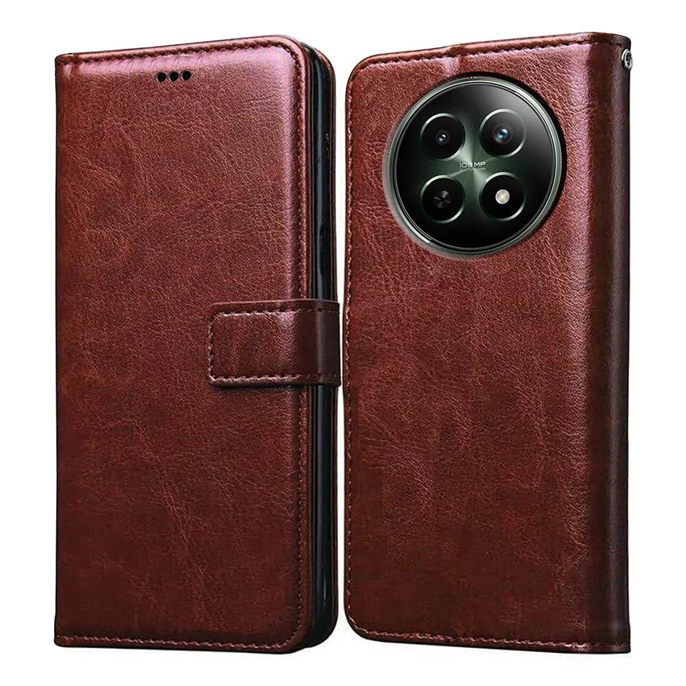 Amazon Brand- Solimo Flip for Realme 12 5G (Leather_Brown) (B0CXX9QYR5) Amazon Price History, Amazon Price Tracker