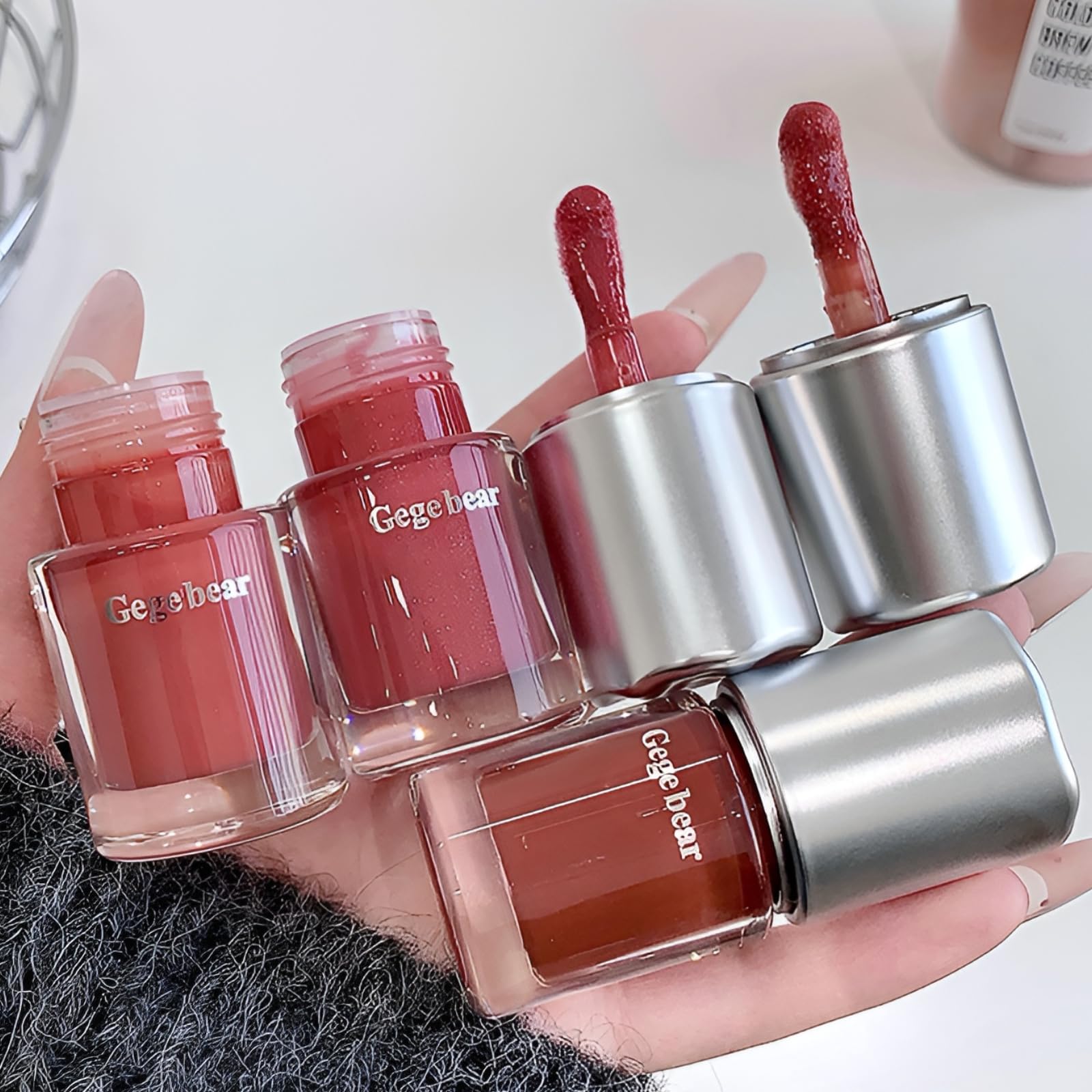 Gege Bear Durun Crystal Translucent Lip Gloss | Long-Lasting Moisturising | Buildable Coverage | Glossy Finish | Lightweight Liquid Gloss | Korean Beauty Inspired | High-Shine | Make Perfect Natural Look (G08#Coral Glaze, 6g)-image-7