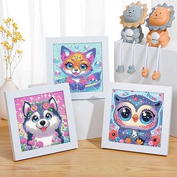 Amazon.com: 4 Pack Diamond Art Kits for Kids, Cartoon