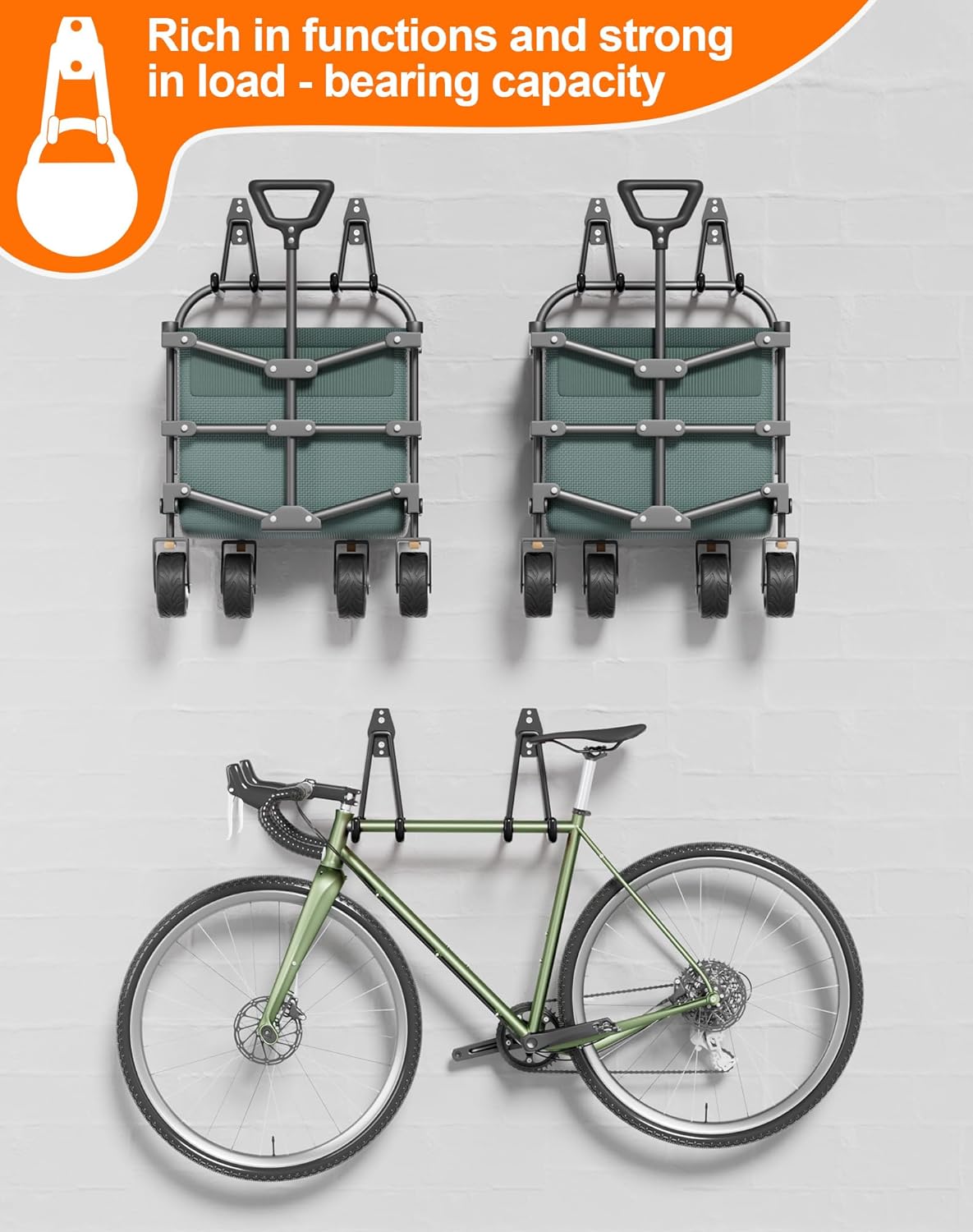 QcoQce 18 Pack Extension Cord Hooks with Wall Mount, Heavy Duty Utility Hangers for Hose, Wires, Cables, Garage Organization with Anti-Slip Design, Screws Included (Black) - Image 4