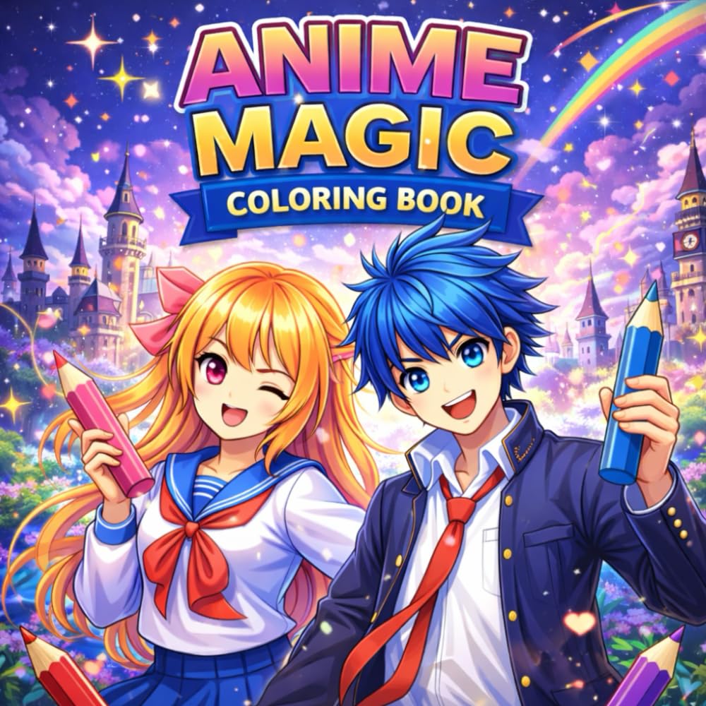 Anime Magic Coloring Book