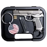 Drovier Gun Keychain + As Gift: American Flag Keychain - Mini Gun Keychain - Pistol Shape Keychain