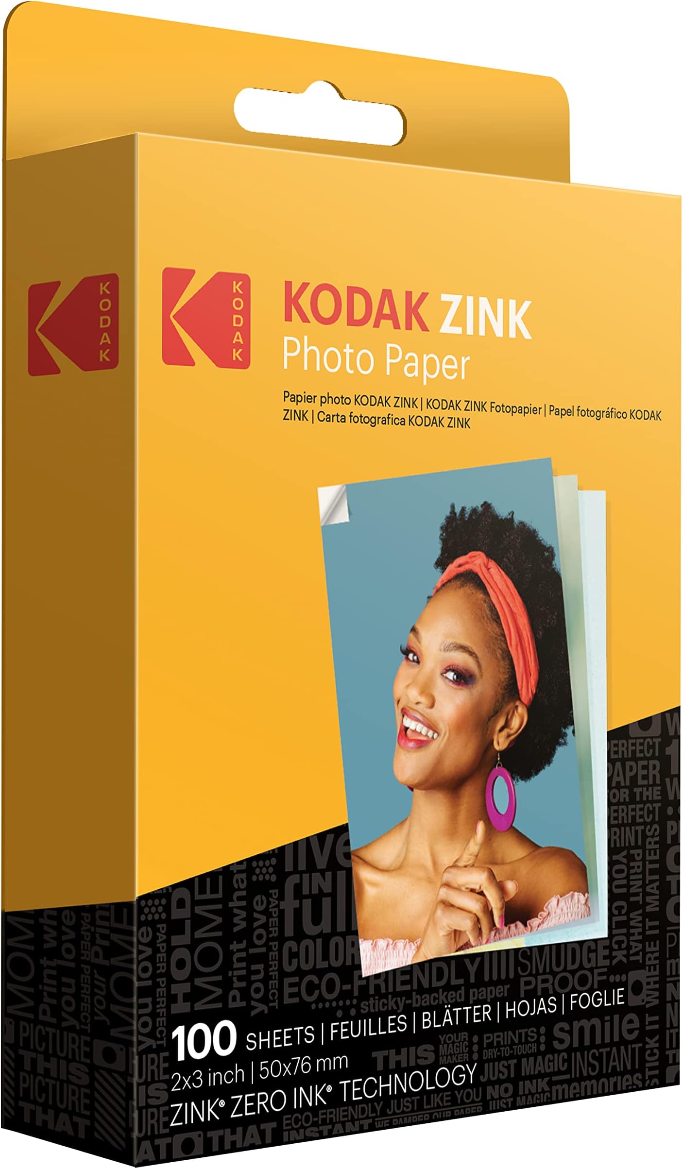 2x3 Premium Sticky-Backed ZINK Photo Paper (100 Sheets) - Compatible With Kodak Step, Step Slim, Printomatic, Printomatic+, Smile+, Step Touch