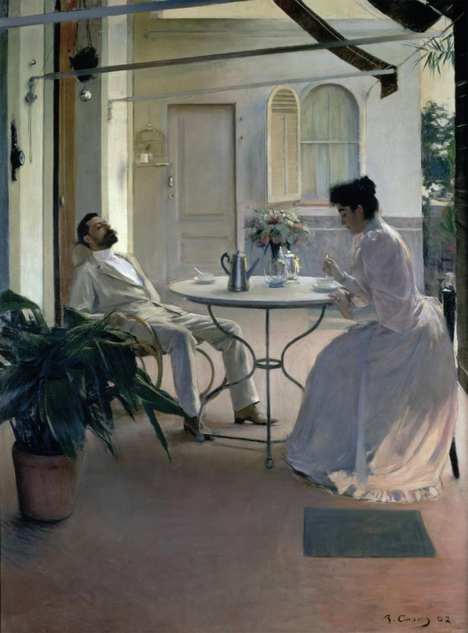 POSTERIIk Vintage Art Print Images Pictures Print Open Air Interior by Ramon Casas I Carbo Modern Colour Posters for Office Home Decor 60x90cm