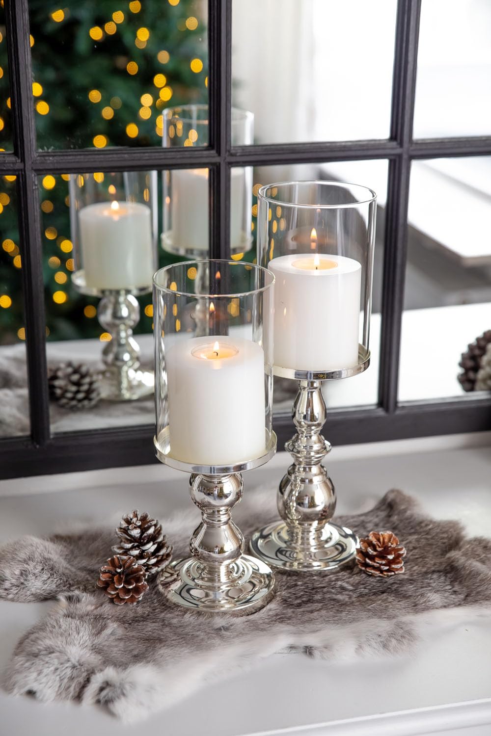 EDZARD Candlestick/windlight Mascha, height 11,0 in, silver plated, tarnish protected, for candles up to ø 3,9 in - Image 3