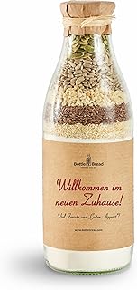 Brotbackmischung "Willkommen im neuen Zuhause" Backmischung im Glas Flasche Geschenk Geschenkidee Einzug Einzugsgeschenk