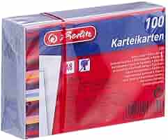 Herlitz Karteikarten A8 Blanko | 500 Stück | Weiß | 170g/m² | Holzfreies Papier