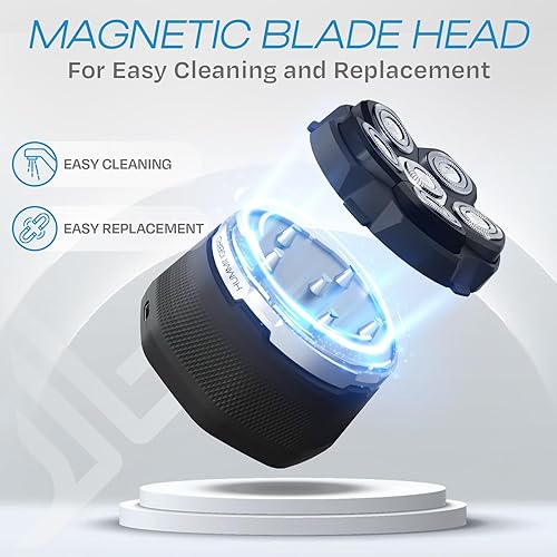 Miniatura 4 de HUMMINGBIRD MK3 - Afeitadora de cabeza para hombres calvos, maquinilla de afeitar rotativa eléctrica húmedaseca, impermeable, inalámbrica,