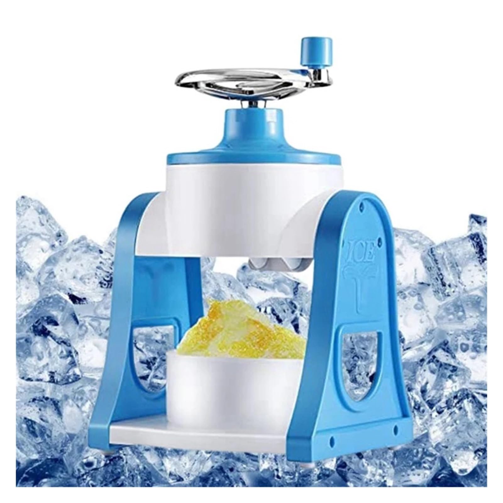 Trituradora de hielo, máquina de hielo afeitado para el hogar, pequeña máquina de hielo manual de verano, agitador de hielo y granizo, para hacer hielo, para el hogar, restaurantes y cafés 5