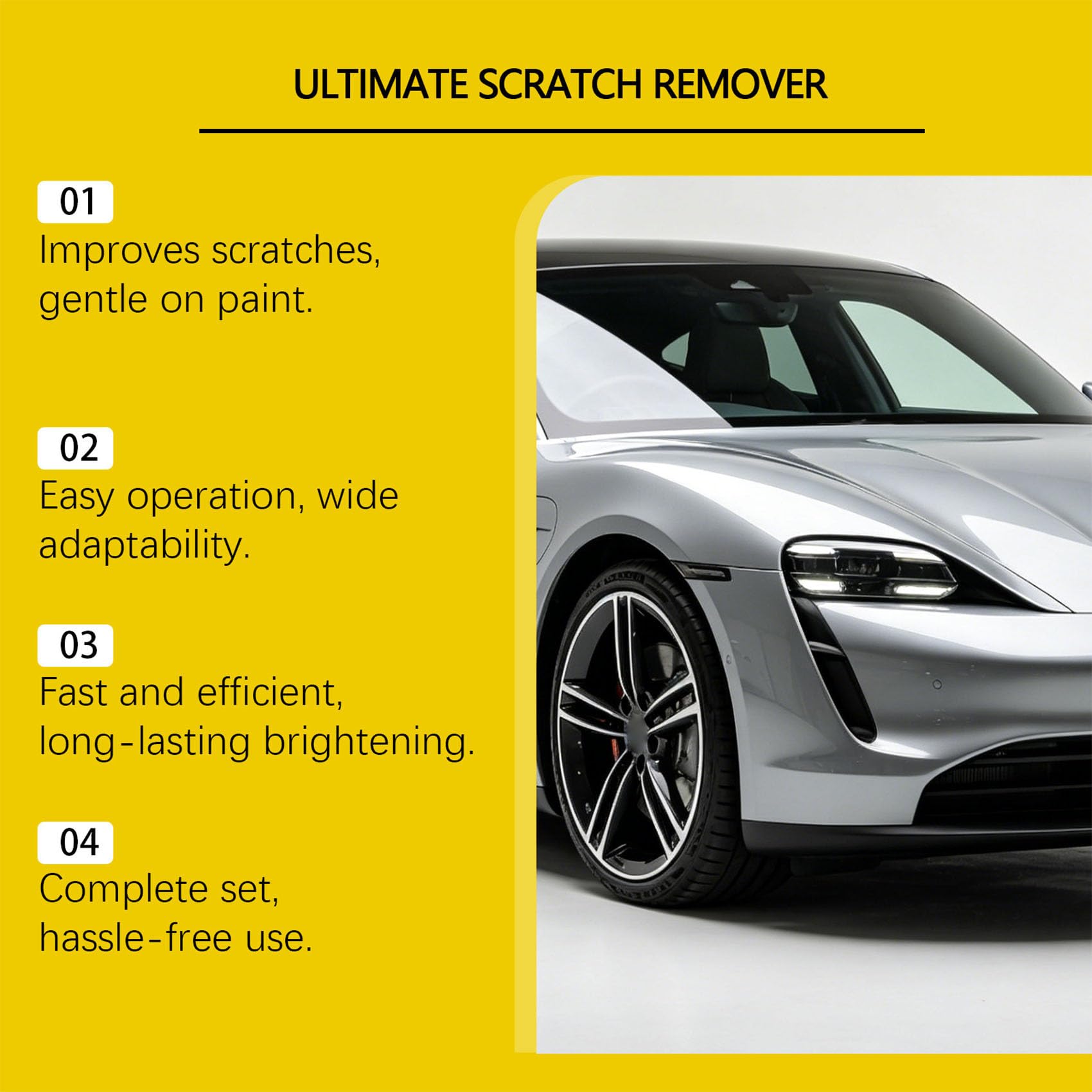 Car Cloth Scratch Remover Kit, Nano Cloth Car Scratch Remover with Paste and Sponge for Light Scratches, Scuffs and Swirl Marks (1pcs)